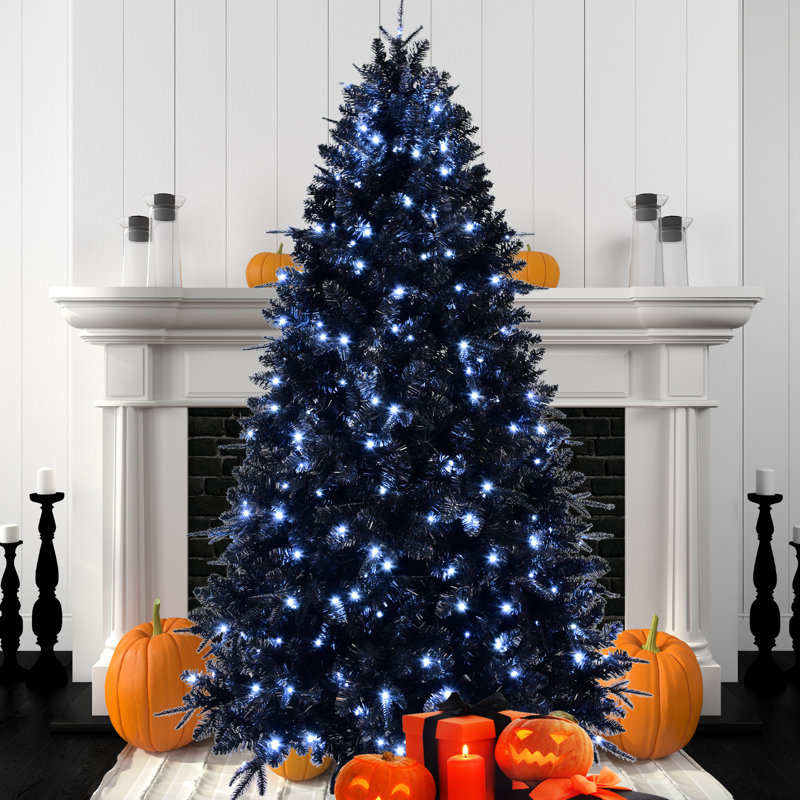 Arbre de Noël 6 pi pour Noël avec 350 lumières DEL blanches, 1460 pointes Pe +, structure articulée, arbre de support en métal facile à installer, Noël, structure, installation,