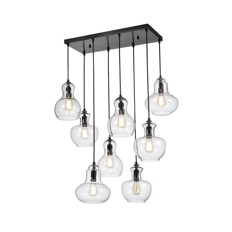 Luminaire suspendu géométrique 8 lumières grappe Spillman