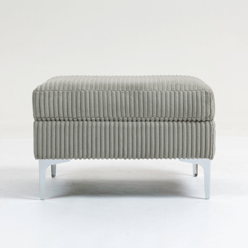 Canapé modulaire modulaire avec repose-pieds carré, repose-pieds avec rangement, Gris