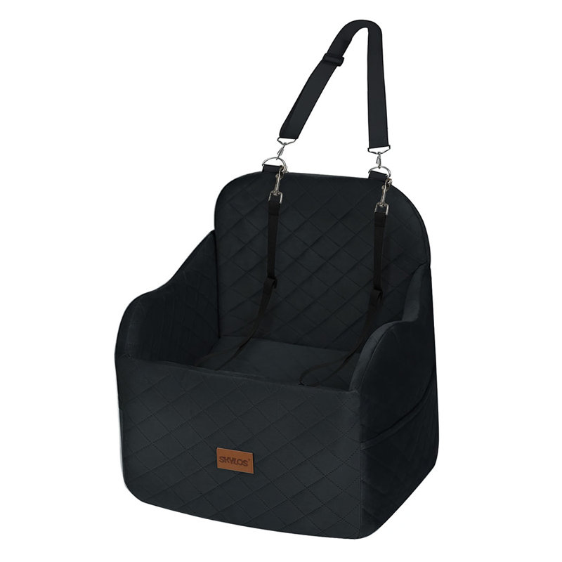 Portable Plush Dog Bed for Puppies & Small Dogs, Black