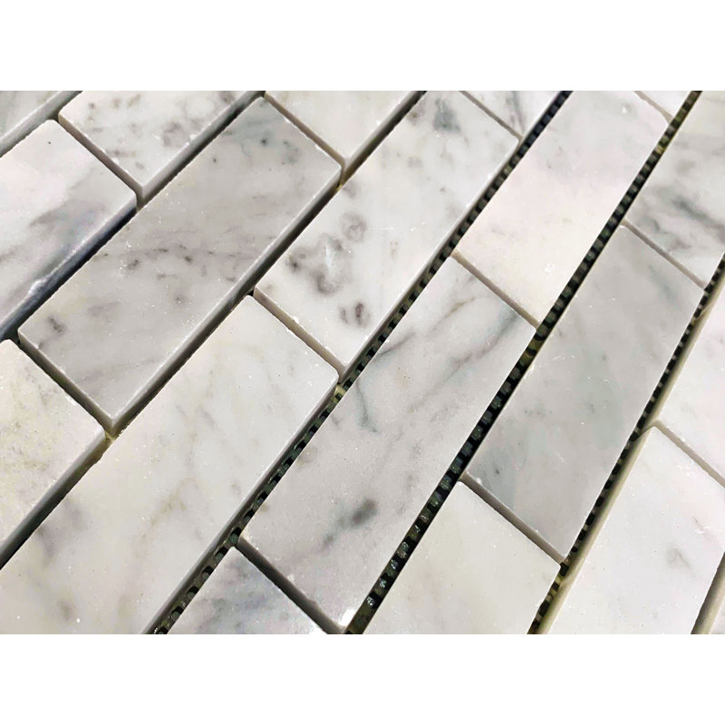 Carreau de mosaïque pour mur et plancher en marbre brique 1 po x 3 po