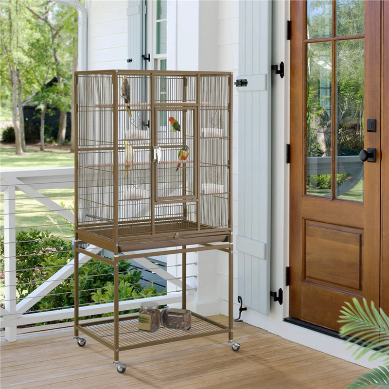 Cage à oiseaux avec roues 53,5 po Setzer, Vert palmier