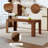 71"×31.5" Walnut MDF Spliced Dining Table With Grooved Legs, Modern Luxury Home Dinner Table For Dining Room Study Room, Seats 6-8 People