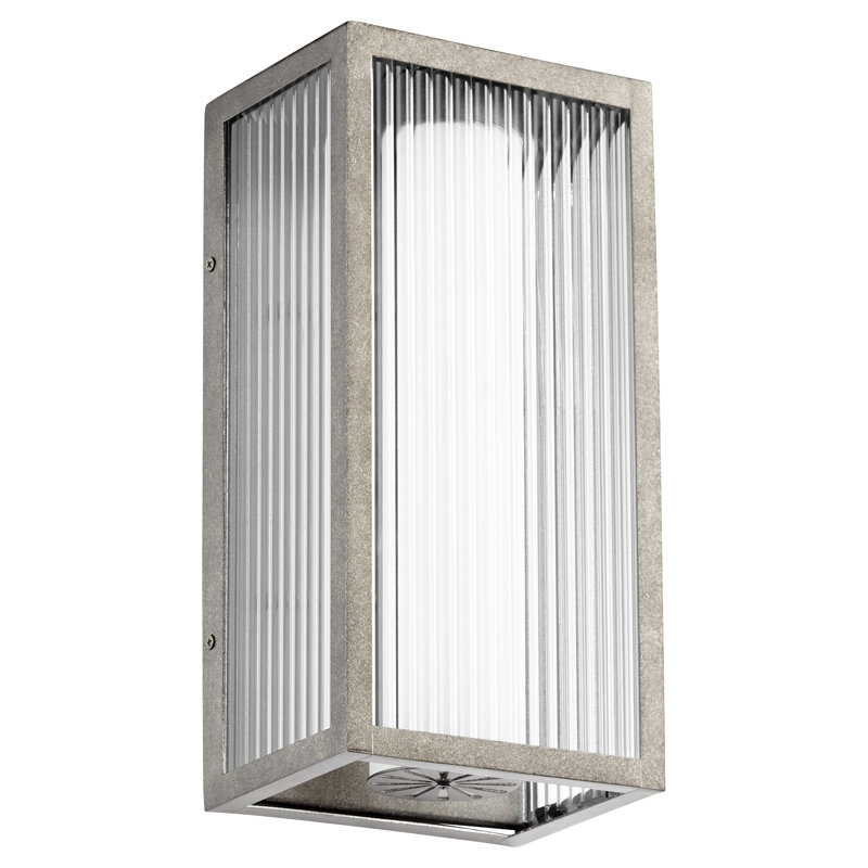 Mobrup LED Wall Light, Weathered Zinc, 15" H x 7" W x 5" D