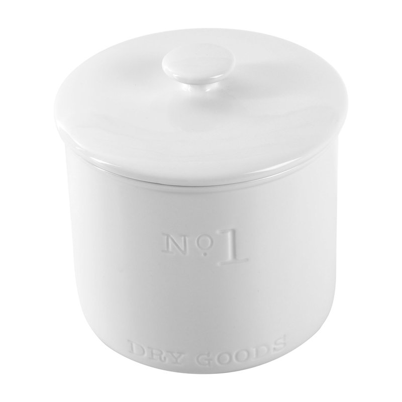Simply White Porcelain China Jar, 7" H x 6" W x 6" D