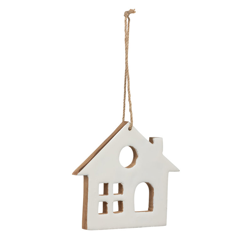 Ornement en bois émaillé maison de campagne