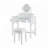 Makeup Vanity Table with Reversible Mirror and 5 Drawers, Stylish Dressing Table Set with Comfortable Stool