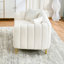 2 places blanches de 61 po avec pieds dorés, design moderne pour le style chenille en métal d'inspiration rétro