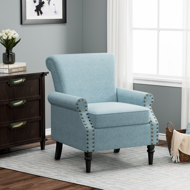 Ensemble de 2 fauteuils avec accoudoirs l 28,5 po Elber, Polyester sarcelle