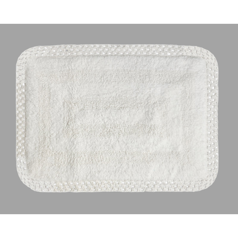 Adiraica 100% Cotton Bath Rug, White