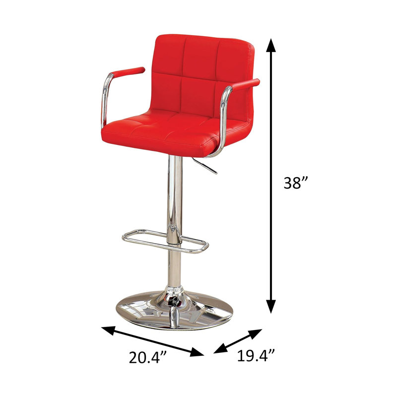 Tabouret de bar l 20,4 po, rouge