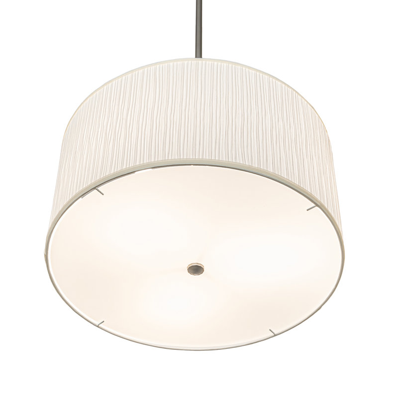 24" Wide Cilindro Mushroom Pleated Textrene Pendant