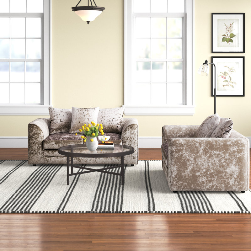Romelia 2 - Piece Velvet Living Room Set, Mink