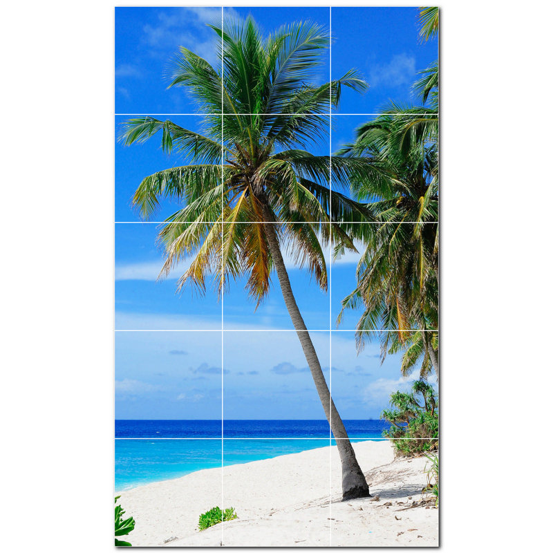 Murale en céramique satinée 6 "x 6" Beach Photo