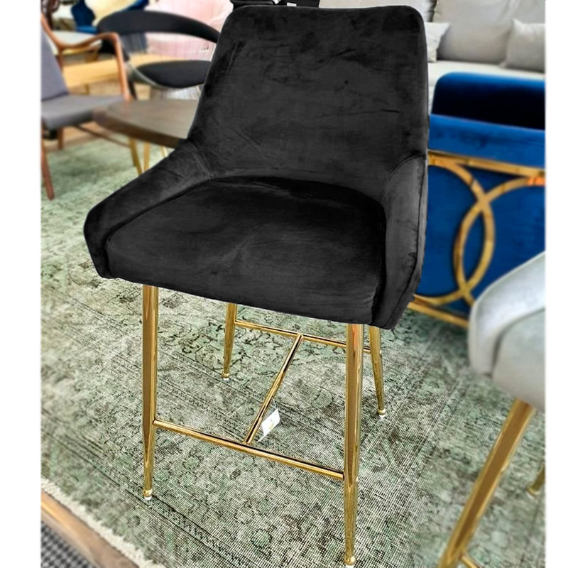 Tabouret de comptoir 25,5 po Maurilia, Noir, 1