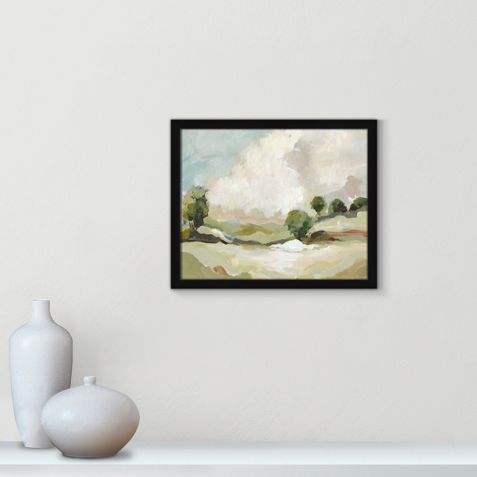Pastoral Land by Allison Pearce, 16" H x 19" W x 1.25" D, Black