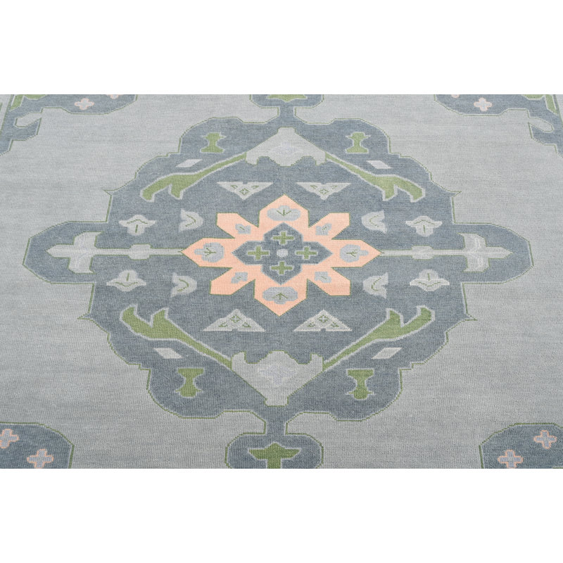 Olivia Hand Knotted Wool Oriental Area Rug, Square 12'