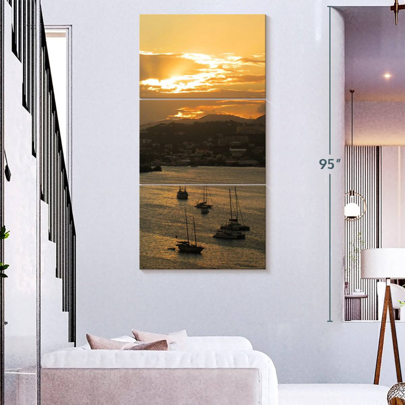 Ships In Saint Thomas, 80" H x 39" W