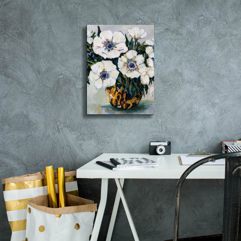 «Fall Festive White» par Jeanette Vertentes, art mural sur toile, H 16 po x l 12 po x P 0,75 po