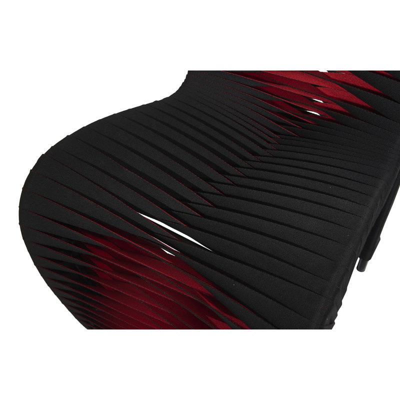Chaise d'appoint rembourrée en coton, Noir/rouge