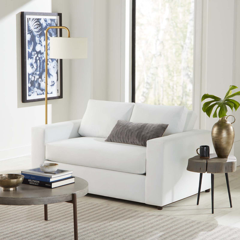Causeuse Avendale - avec coussin de siège de banc par Modway, Velours blanc tourterelle