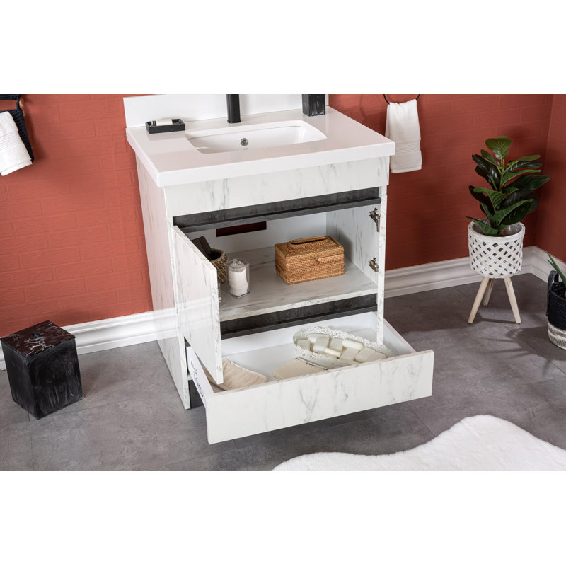 Ensemble de meuble-lavabo simple 29,5 po avec miroir Atravion