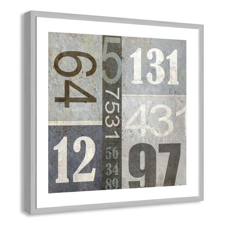 Art numérique encadré, H 26,5 po x l 26,5 po x P 1,18 po, Encadré de boîte argent