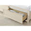 Lit plateforme avec rangement en bois massif beige