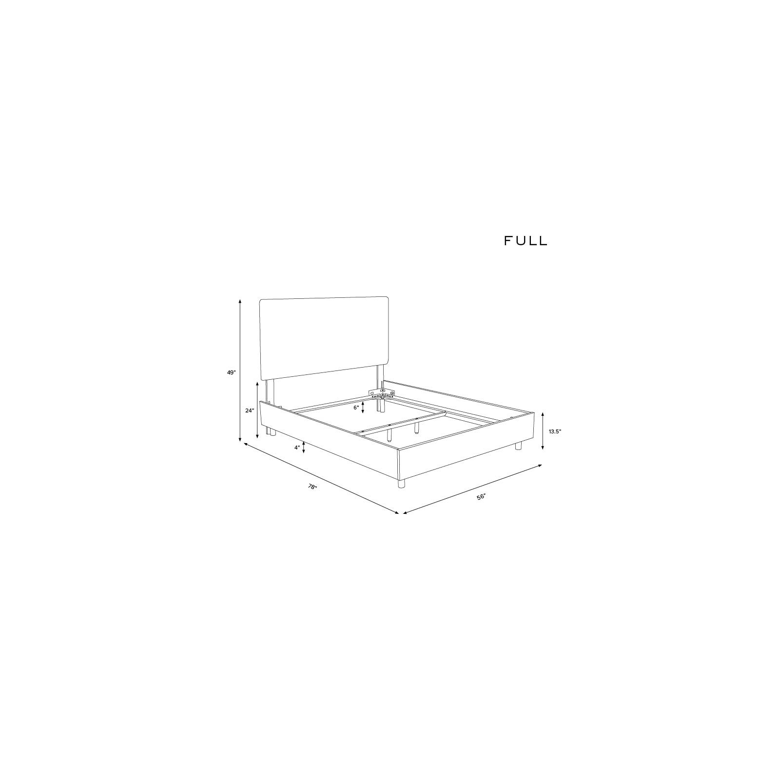 Marquise Upholstered Bed, Modern Pepper Tweed, Full