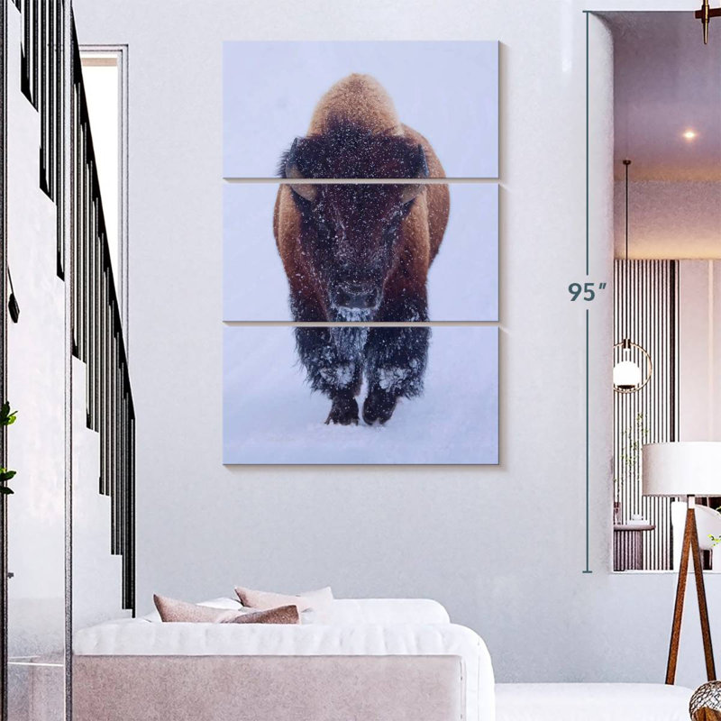Brampt Bison In Snow, 20'' H X 32'' W