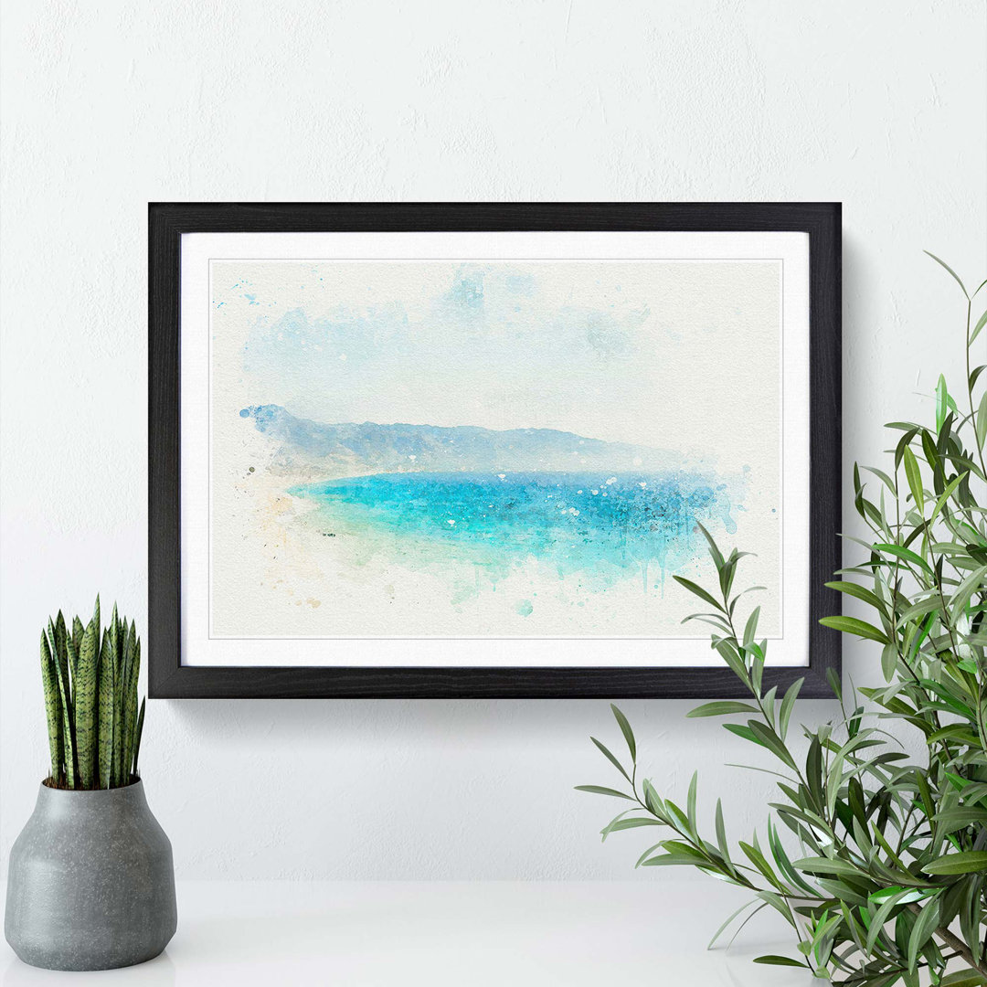 Malibu Beach in California in Abstract - Picture Frame Graphic Art Print