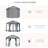 12' Round Outdoor Gazebo with Nettings and Curtains, Dark Grey-110989058