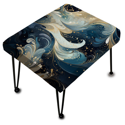 Blanc Cosmic Marble Elegant Whirls - Repose-pieds rectangulaire en marbre