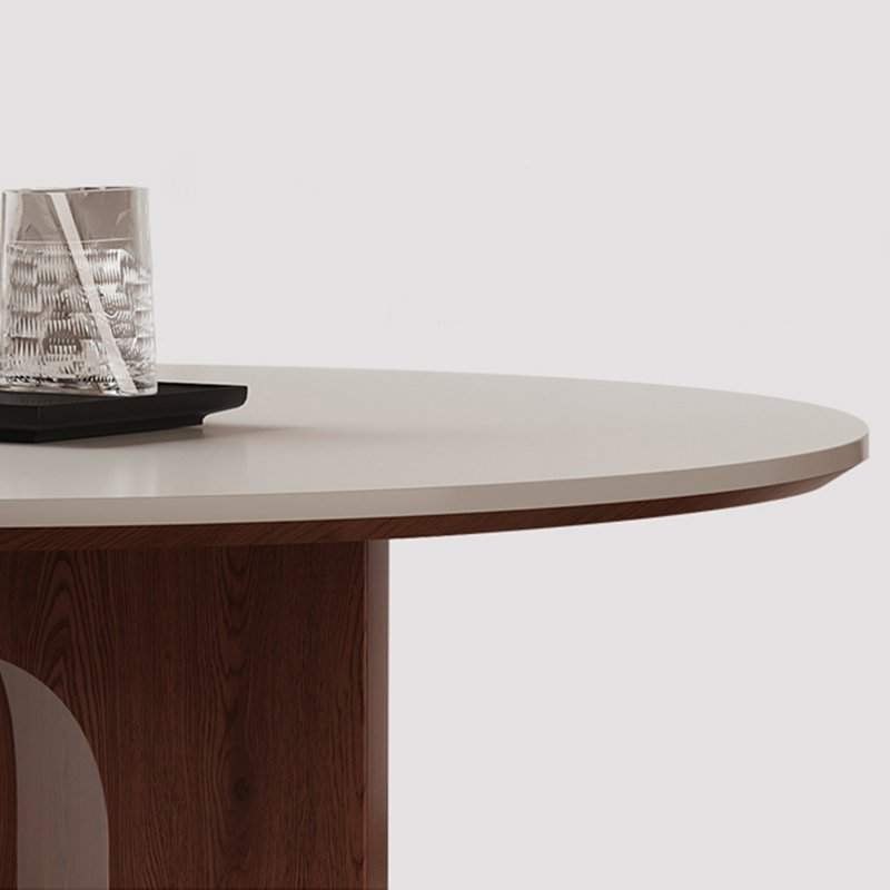 Table de salle à manger en noyer, H 29,53 po x L 43,31 po x l 43,31 po, Noyer