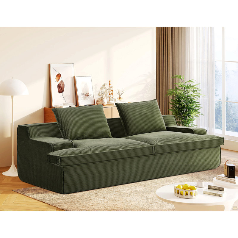 Oversized Full Foam 4 Seater Couch, Green