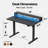 Electric Height Adjustable Standing Desk With Power Outlet And Led Light , Home Office Desk with Large Monitor Shelf-117664310
