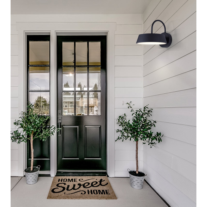 LED Integrated Outdoor Lantern Light, Black Finish