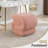 S-shape Teddy Fabric Ottoman Makeup Stool Footstool,Pink