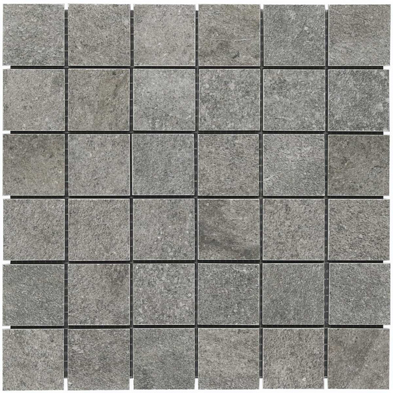 Acadia 12x12 Matte Porcelain Mosaic Tile, Slate Gray