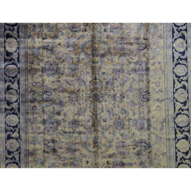 Tapis doré de haute qualité noué à la main