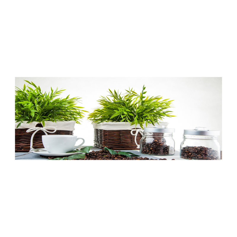 Home And Coffee Theme - No Frame Print on Glass, 70cm H x 100cm W x 4cm D, Glass