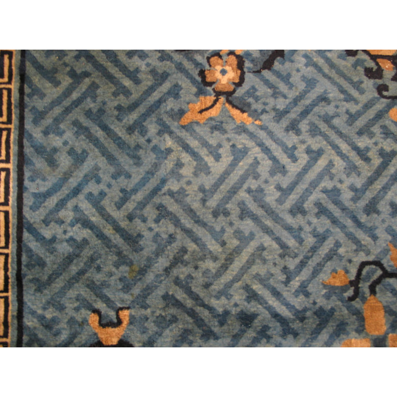 Light Blue Antique Bird of Paradise Chinese Dragon Design Big Oversized Peking Rug