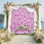Mur de fleurs enroulable de 2,4 m x 2,4 m - Panneaux floraux artificiels roses et blancs, hortensias, fermeture éclair, réutilisable, pour mariage, enterrement de vie de jeune fille, fête prénatale, anniversaire, photomaton, décoration intérieure, décoration événementielle.-1441803691-1442026960