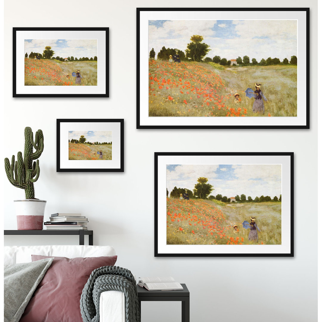 Gerahmter Kunstdruck Poppy Field II von Claude Monet