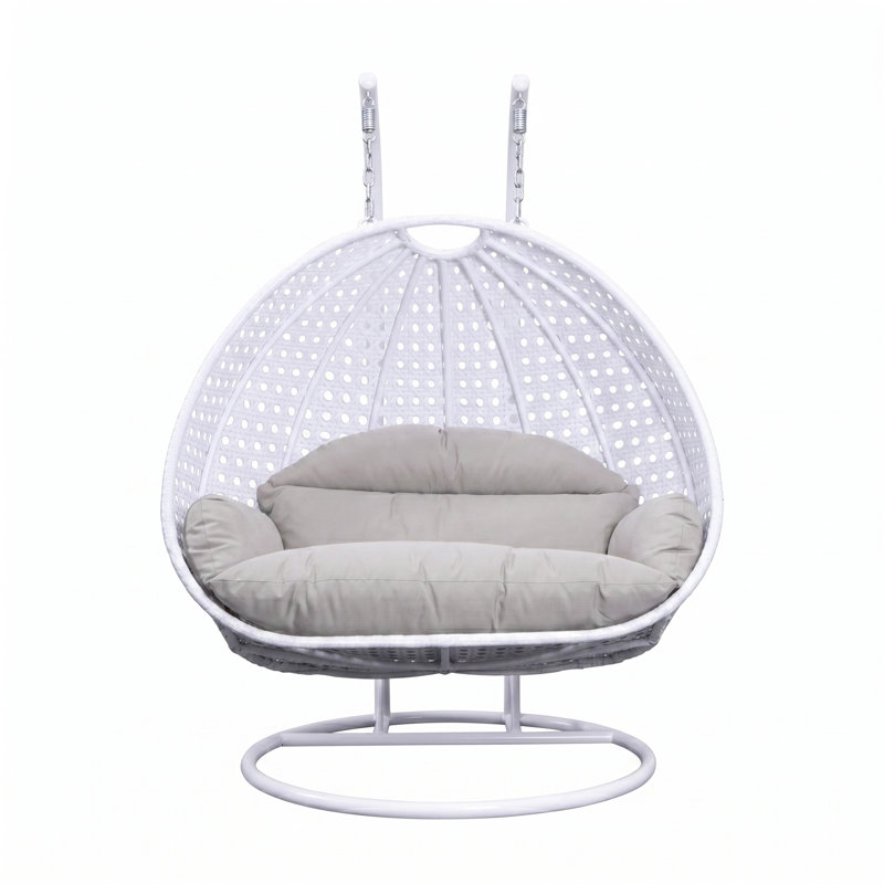 Fauteuil en osier pour 2 personnes avec support Leisuremod, Taupe