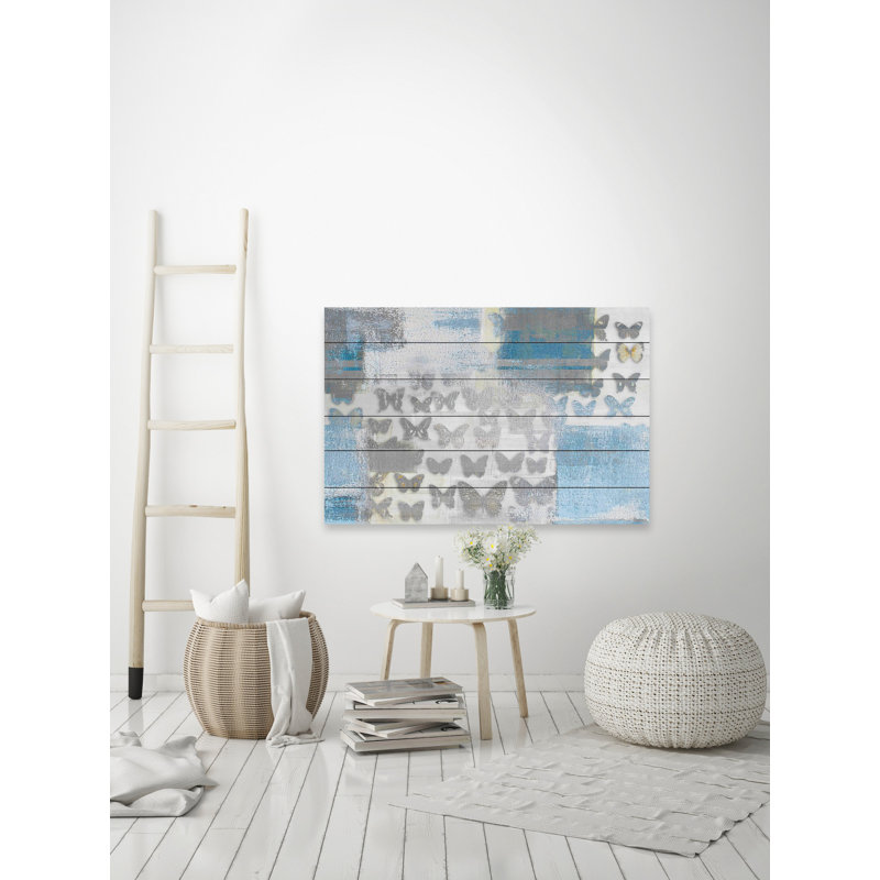 « papillon frenzy », impression sur bois, H 8 po x l 12 po x P 1,5 po