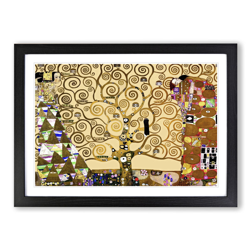 The Tree of Life by Gustav Klimt - Picture Frame Painting, Black Framed, 36cm H x 48cm W x 2cm D