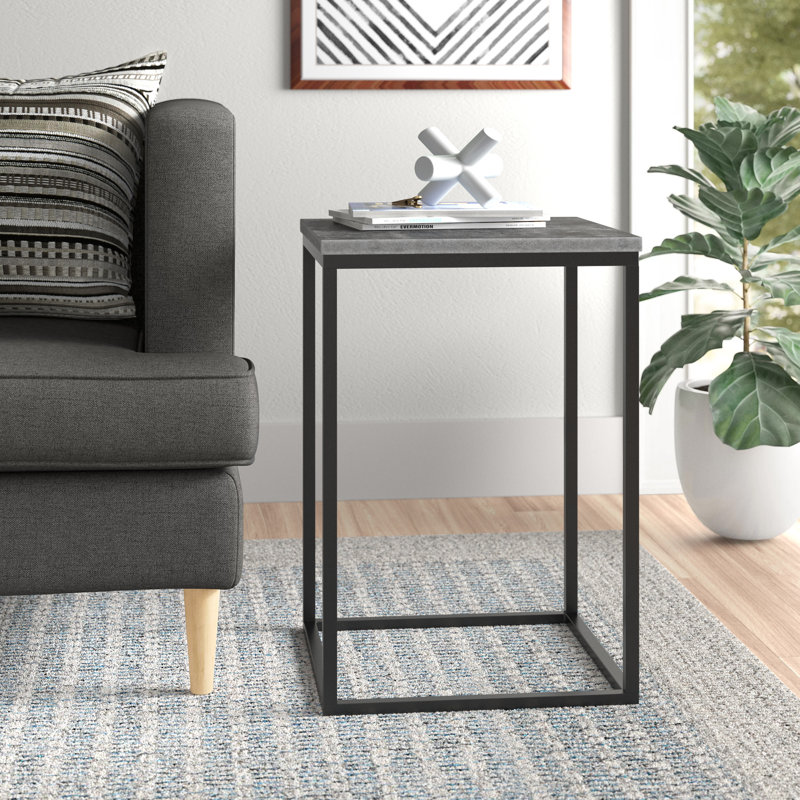 End Table, Dark Concrete