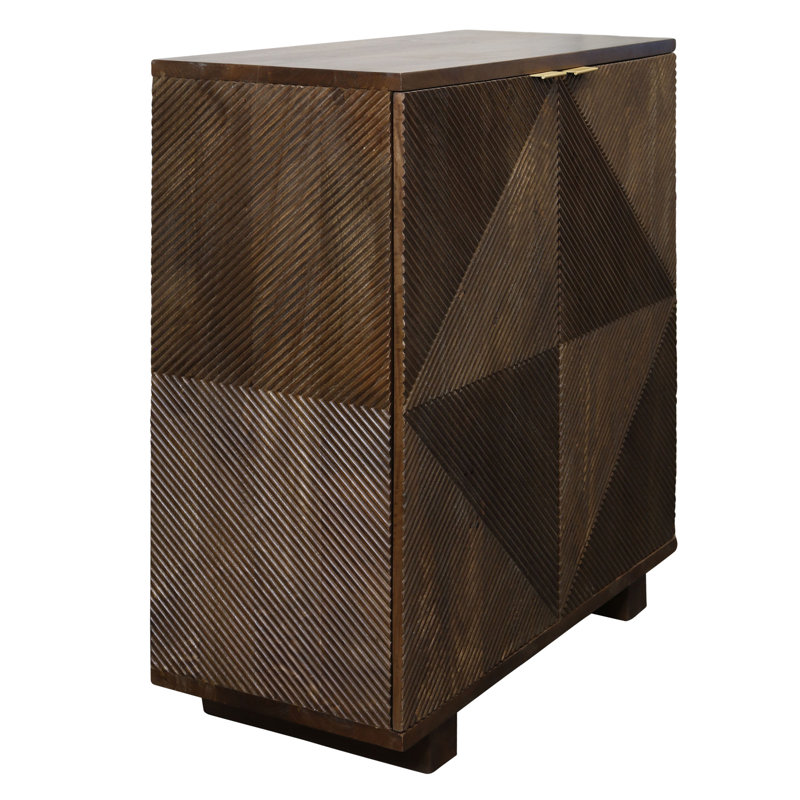 Armoire Angleton - Deux portes à motifs - Bois de manguier brun espresso