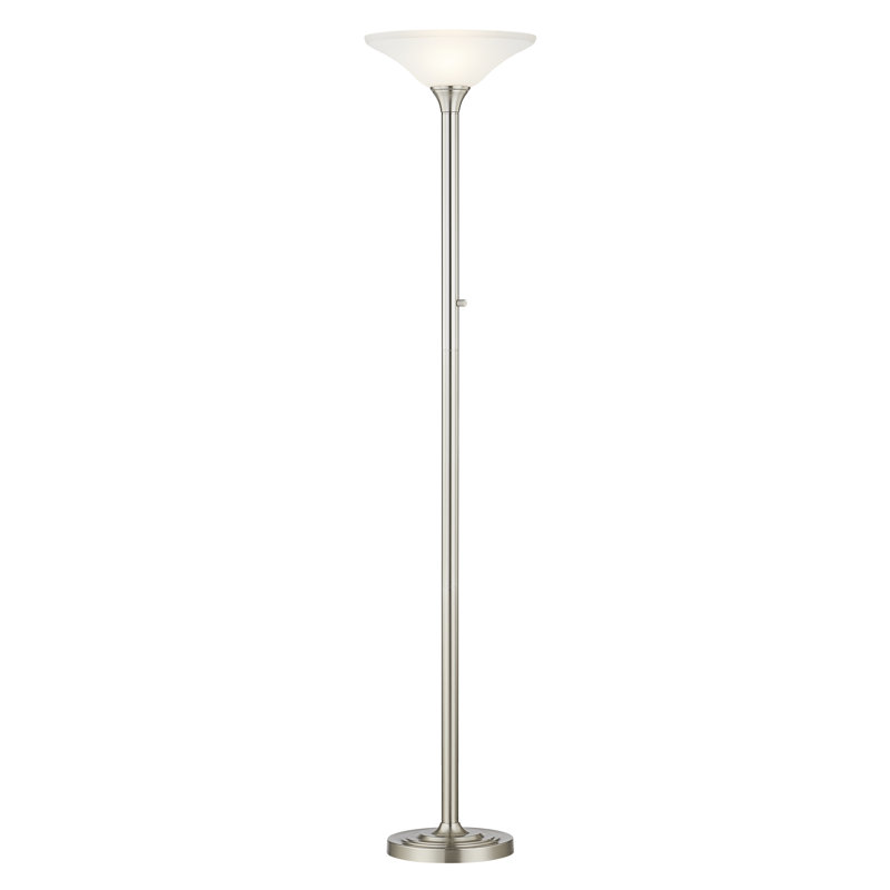 Lampe torchère sur pied 71 po, Acier brossé